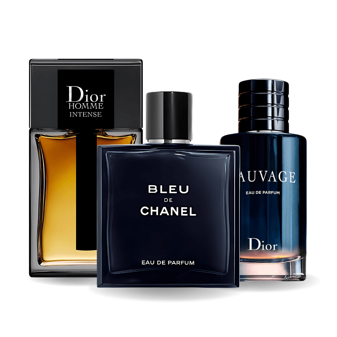 Sada 3 parfémů: Sauvage Dior, Bleu de Chanel, Dior Homme Intense 100ml