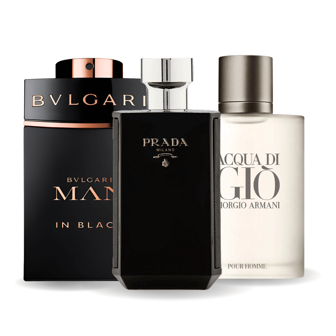 Sada 3 parfémů – Bvlgari Man in Black, Giorgio Armani Acqua Di Gio, L'Homme Prada Intense 100ml