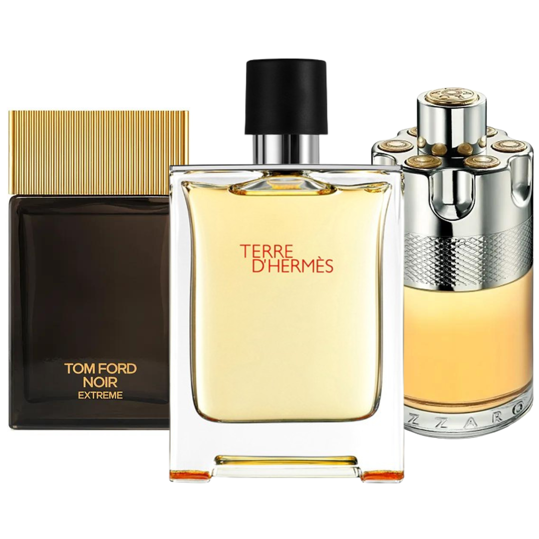 Sada 3 parfémů – Terre d'Hermès, Azzaro Wanted, Tom Ford Noir Extreme 100ml