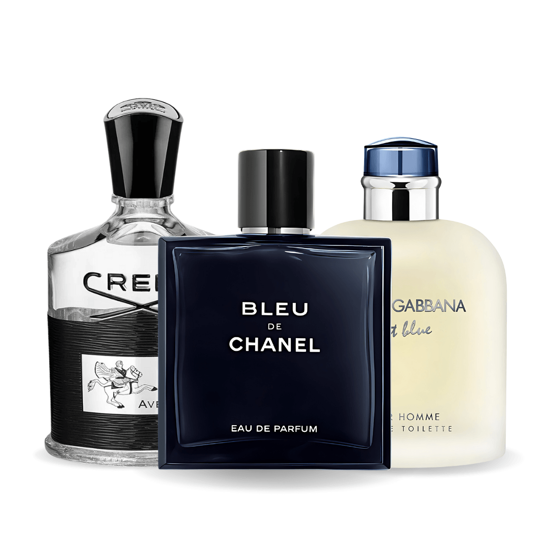 Sada 3 vůní – Bleu de Chanel, Creed Aventus, Light Blue Dolce & Gabbana 100 ml