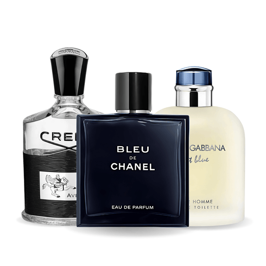 Sada 3 vůní – Bleu de Chanel, Creed Aventus, Light Blue Dolce & Gabbana 100 ml