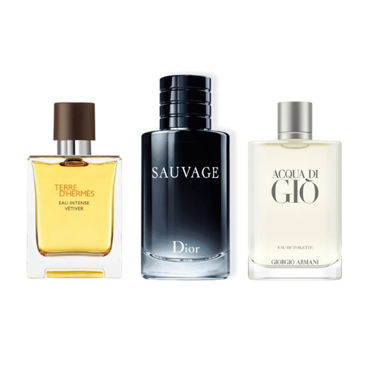 Sada 3 parfémů – Terre d'Hermès, Acqua di Gio, Sauvage Dior 100ml