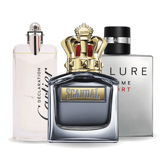 Sada 3 parfémů – Allure Homme Sport, Jean Paul Gaultier Scandal, Cartier Declaration 100 ml