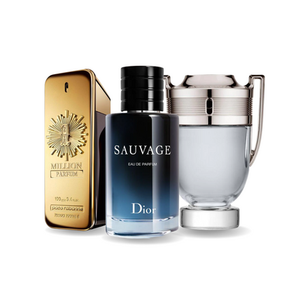 Sada 3 parfémů ONE MILLION, SAUVAGE a INVICTUS 100 ml