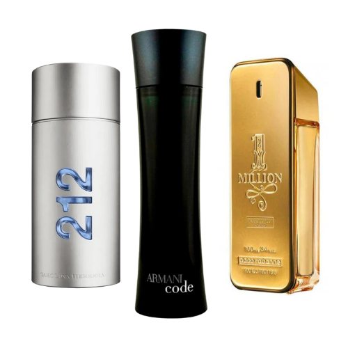 Sada 3 parfémů – 212 Men NYC, Paco Rabanne One Million, Armani Code Homme 100 ml