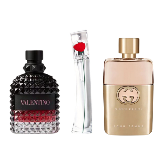 Sada 3 parfémů: Gucci Guilty, Valentino Intense, Flower Kenzo 100ml